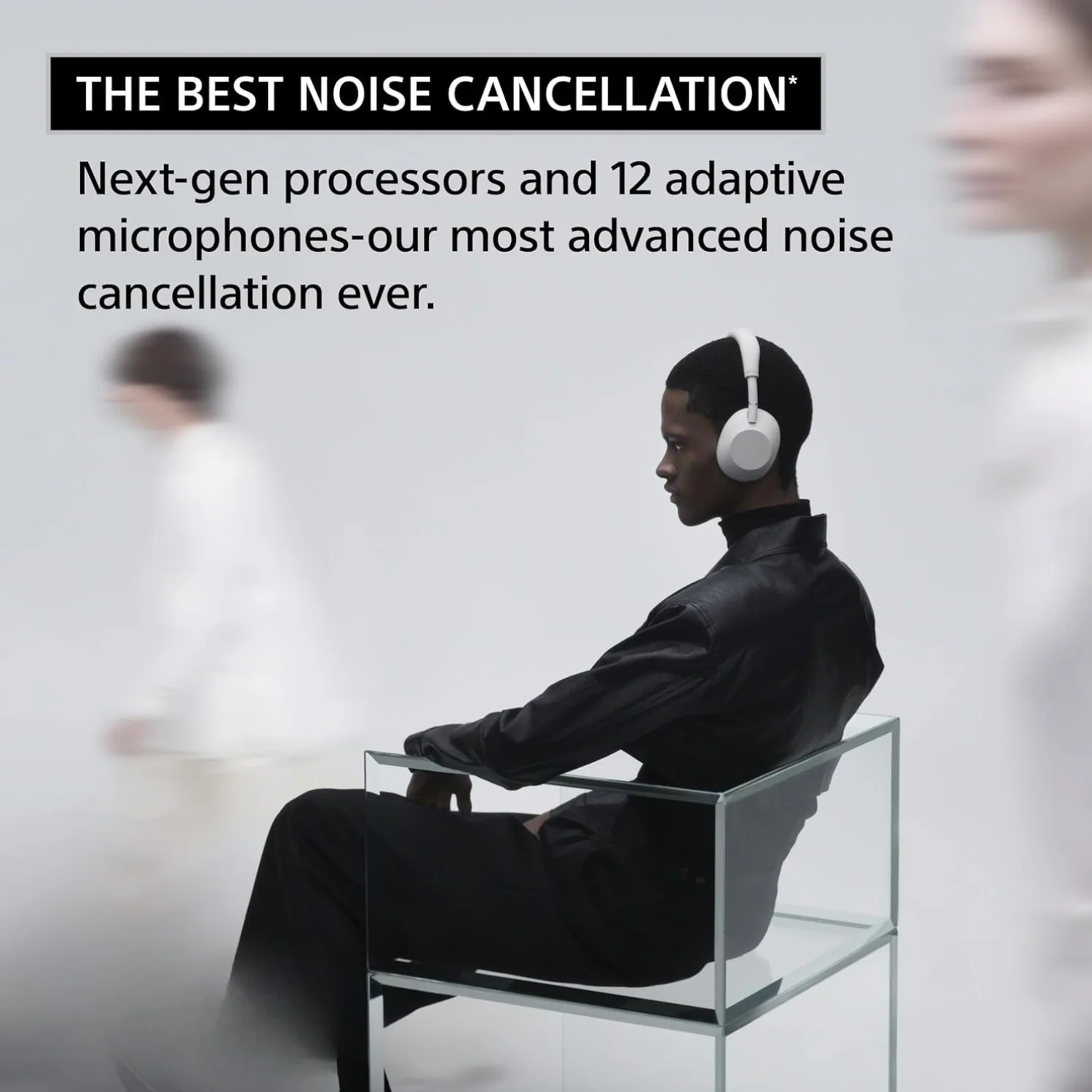 PRO PLUS A1 Best Active Noise Cancelling Wireless Bluetooth Over Ear Headphones with Mic for Clear Calling, up to 40 Hours Battery - BLACK - Image 7
