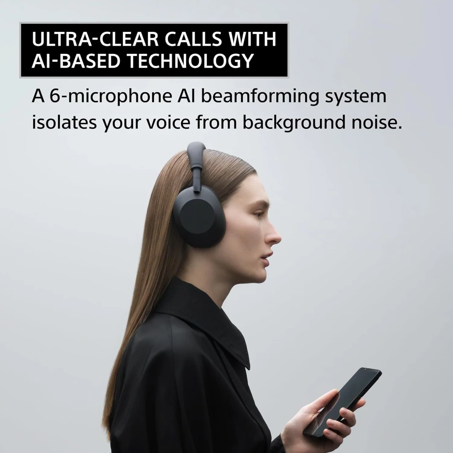 PRO PLUS A1 Best Active Noise Cancelling Wireless Bluetooth Over Ear Headphones with Mic for Clear Calling, up to 40 Hours Battery - BLACK - Image 8