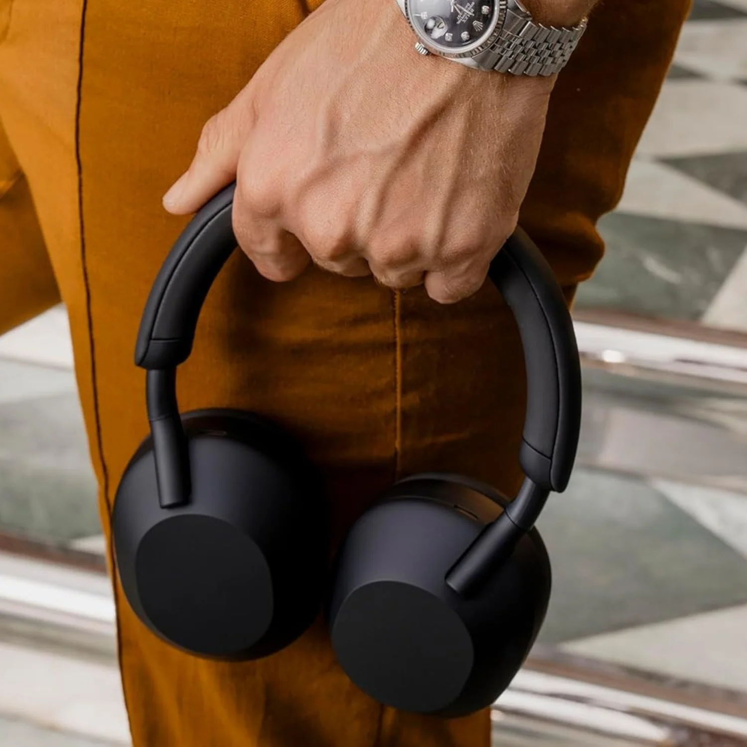 PRO PLUS A1 Best Active Noise Cancelling Wireless Bluetooth Over Ear Headphones with Mic for Clear Calling, up to 40 Hours Battery - BLACK - Image 9