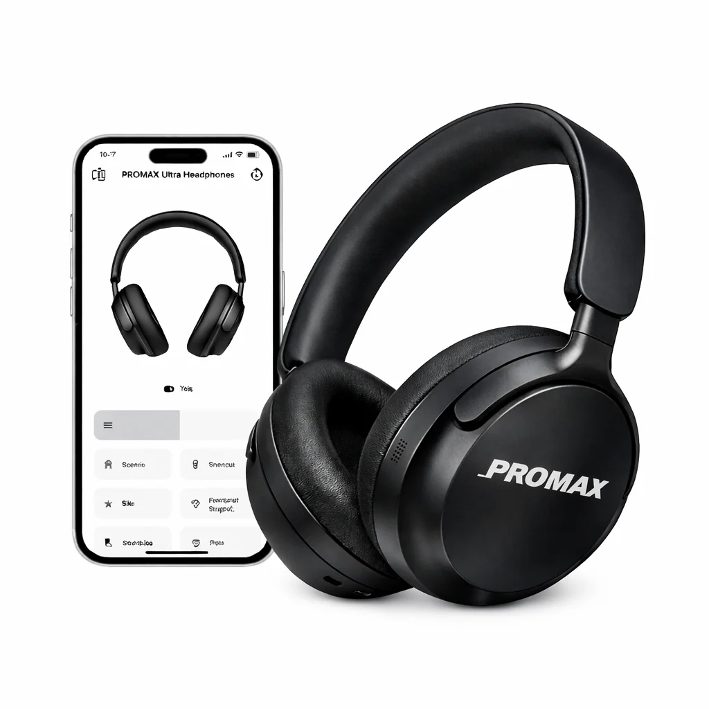 PROMAX ANC Headphones — Immersive Noise Cancellation, Alexa Voice Control, 40-Hour Battery & Complimentary ANC Earbuds - Image 9