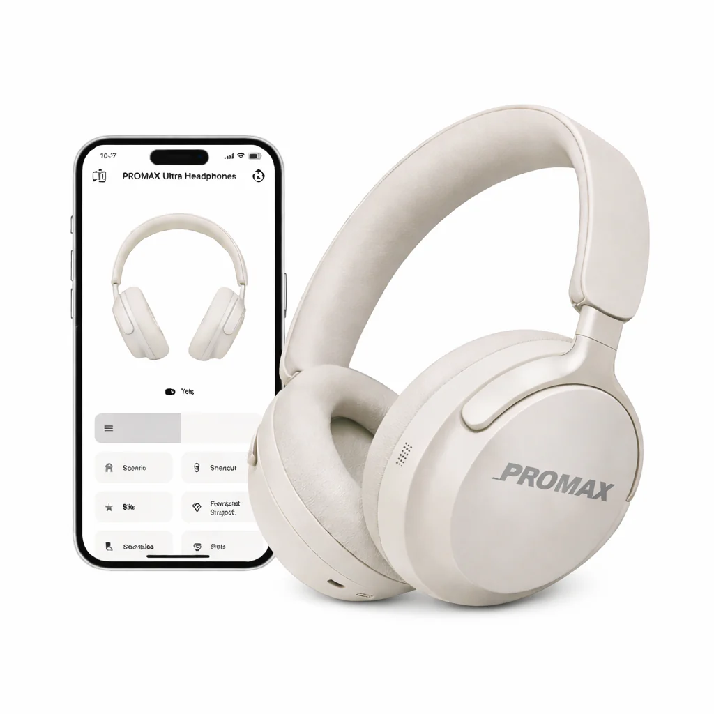 PROMAX Active Noise Cancelling Headphones with Alexa Voice Control | 40H Battery Life | Premium Sound Quality - Image 9